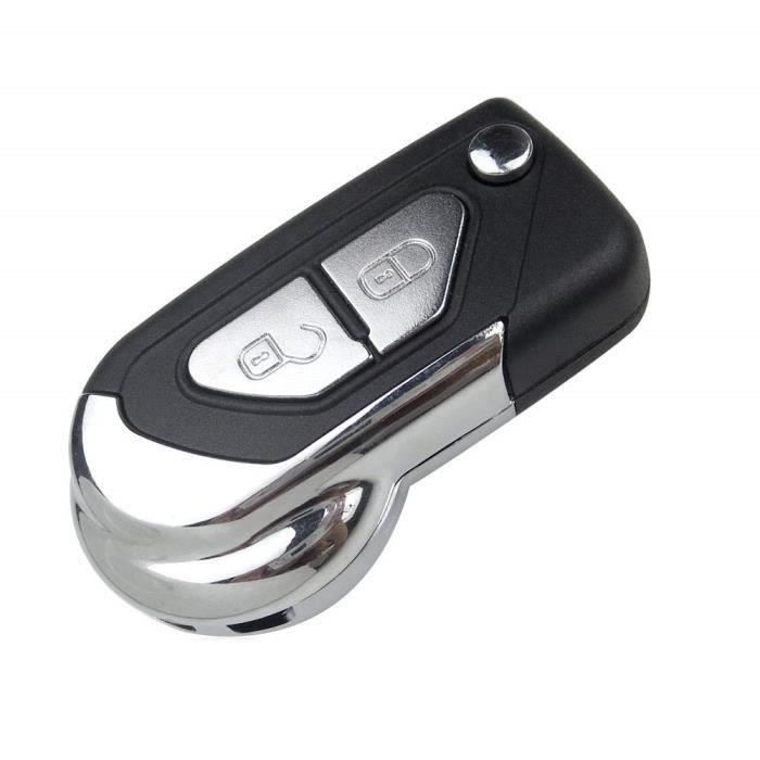 PHONILLICO Coque cle pour Citroen DS3 C3 C4 C5 - Plip clé télécommande 2 Boutons Lame
