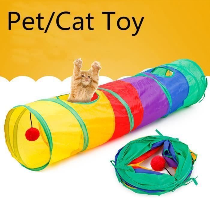 Le chat de Tunnel d\'animal familier a imprimé le jouet de tunnel de chaton crépu vert avec la boule Jouez le jouet d\'amusement