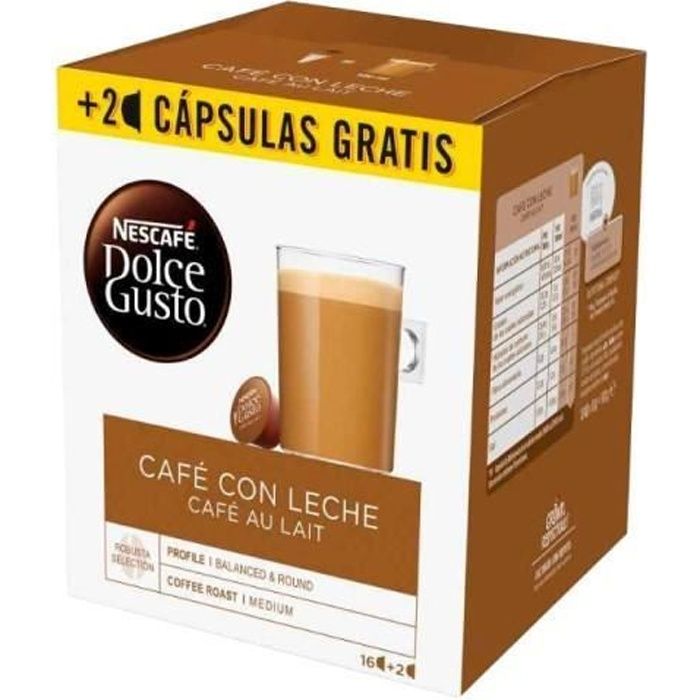 Capsules de café Nescafé Dolce Gusto Cafe au lait (18 Uds)