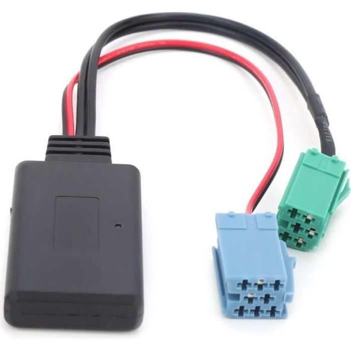 Drfeify Câble audio Adaptateur Audio automatique Mini connecteur ISO 6Pin 8Pin câble Bluetooth 5.0 AUX pour Renault Clio / Espace
