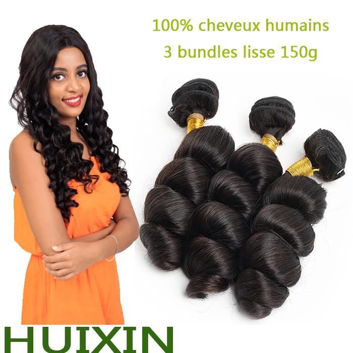 3 Bundles 28- cheveux naturels bouclés vierges vague lâche 100% cheveux humains 50g-p HUIXIN