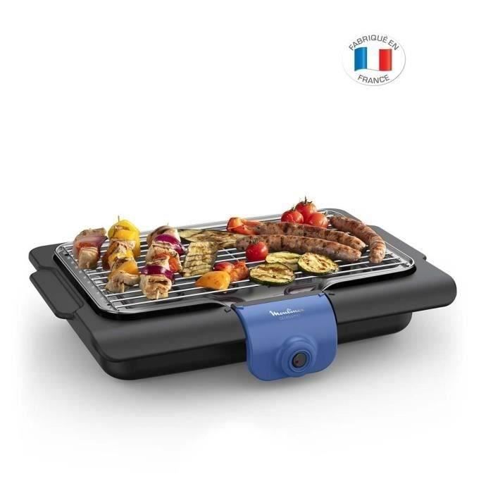 MOULINEX BG134812 Accessimo Barbecue électrique de table, Barbecue d’extérieur, Bac à eau, Utilisation simple, Fabriqué en France