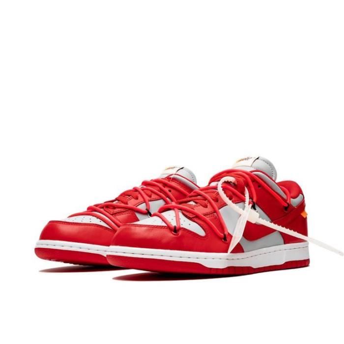 Basket Off-White X Nike SB Dunk Low LTHR OW Homme Femme Chaussure CT0856-600 Rouge