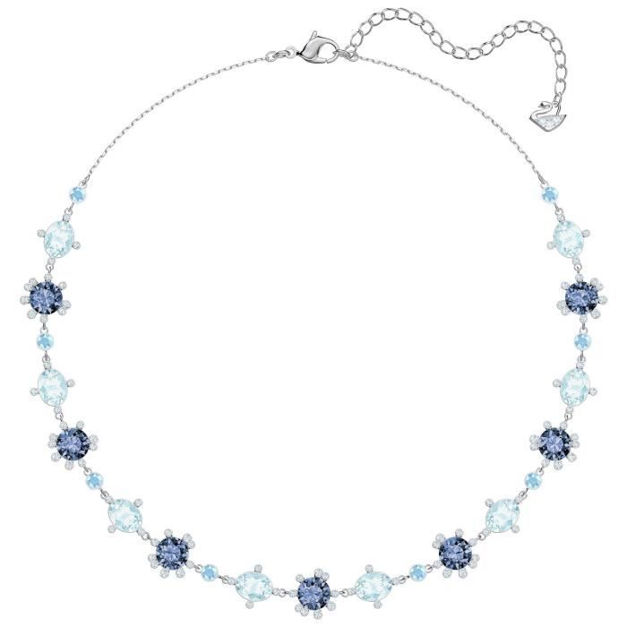 Sautoir - Collier - Collier Swarovski Olive bleu - Matière:Plaqué