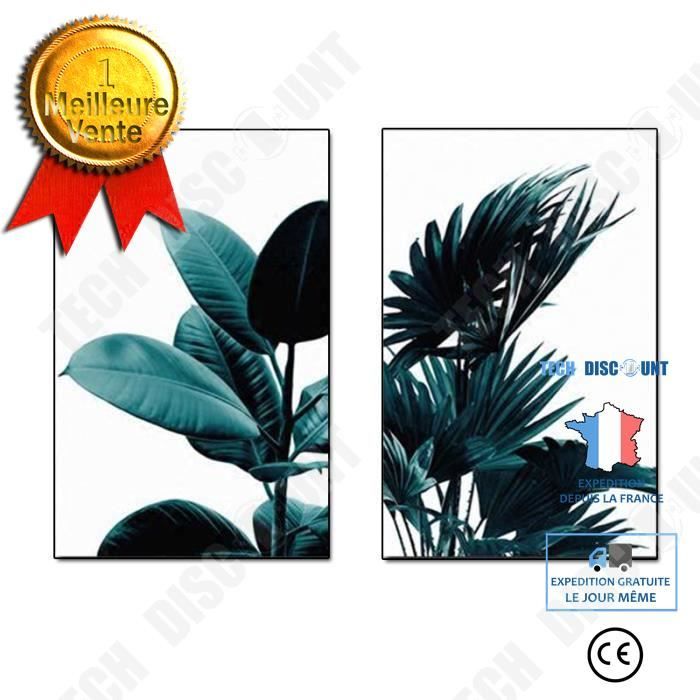 TD® Lot de 2 toiles décoratives motif de plante design nature Décoration intérieur extérieur Peinture d'art murale pour Chambre Salo