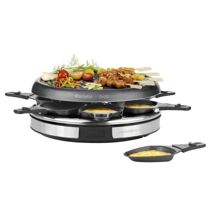 TEFAL RE127812 Appareil à raclette Inox&Design 6 personnes - Inox