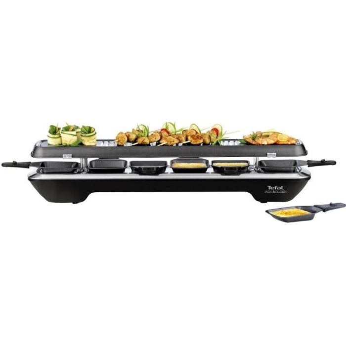 TEFAL RE522812 Appareil à raclette Inox&Design 6 personnes - Noir