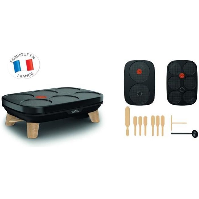 TEFAL PY900D12 Gourmet crêpière Deux plaques amovibles antiadhésives Température règlable Multi usage crêpes, galettes, pancakes