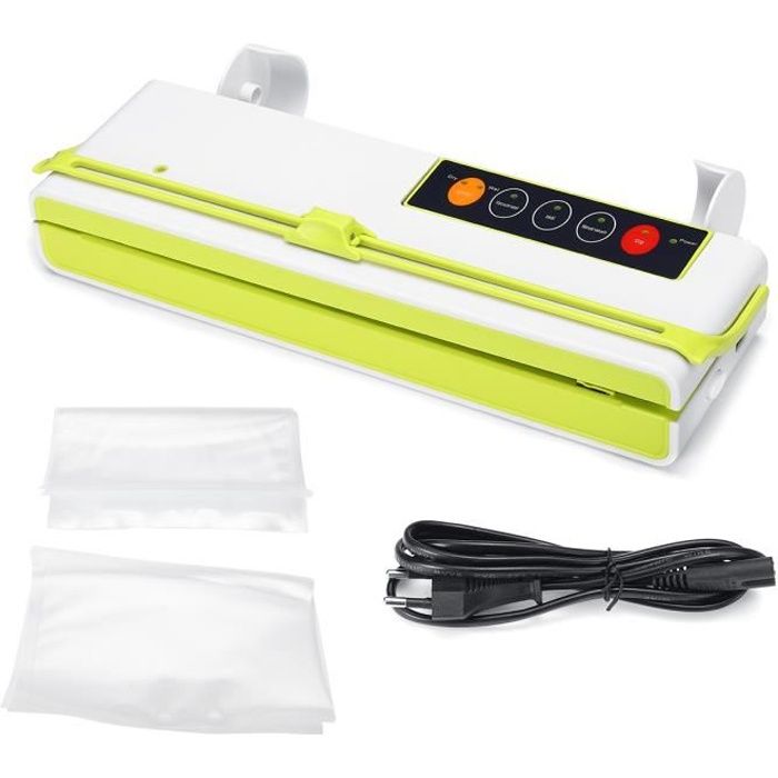 Scelleuse Sous Vide Automatique Sec & Humide 150W 32cm - Machine d'emballage Sac Plastique à Nourriture Fruit Blanc & Vert