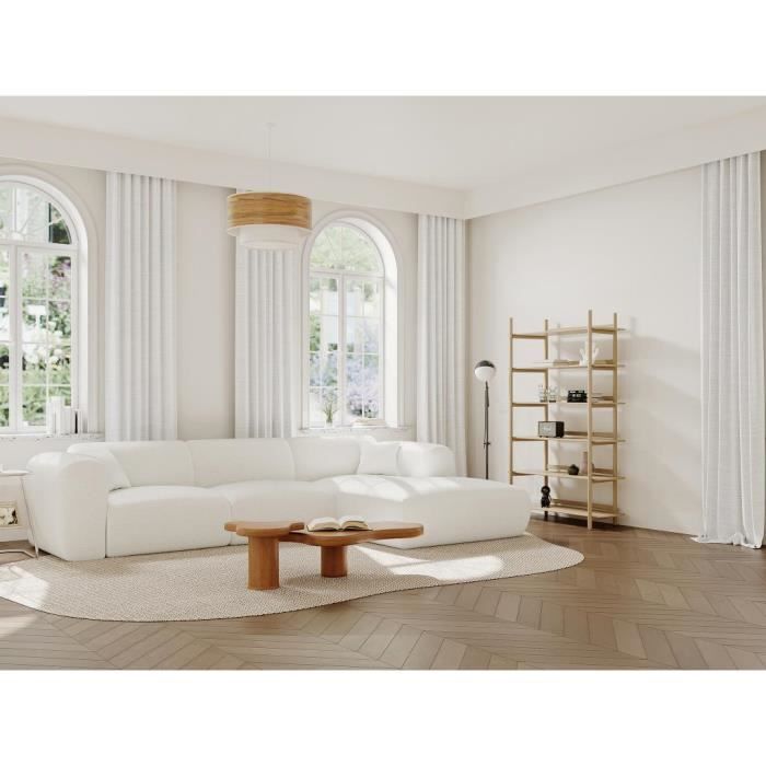 Canapé d'angle Blanc Tissu Design