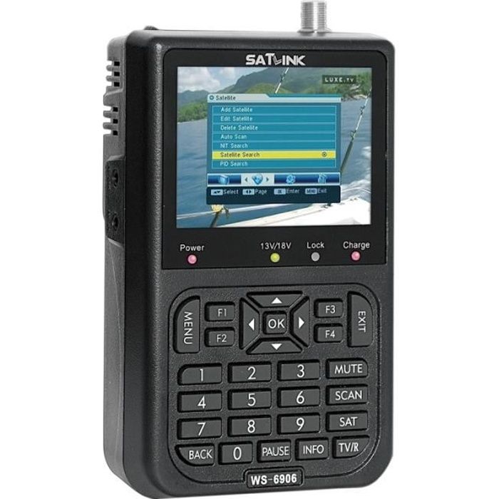 Satellite Finder SATLINK WS6906 3.5 pouces écran LCD couleur Portable Digital Meter Noir