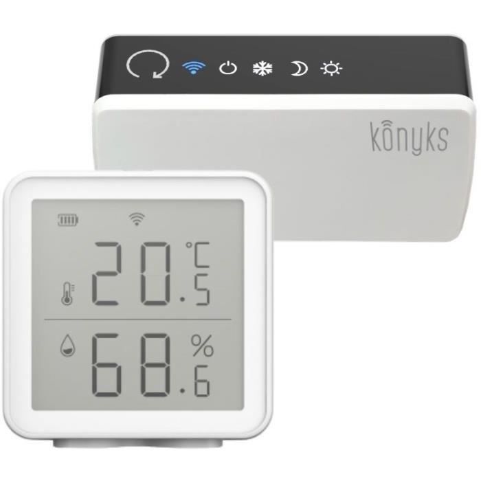 Compatible Alexa Google Konyks Termo Thermomètre Hygromètre Connecté - Wi-Fi - Compatible Alexa/Google - Contrôle à Distance - Autonomie 6 Mois Hygromètre Wi-Fi