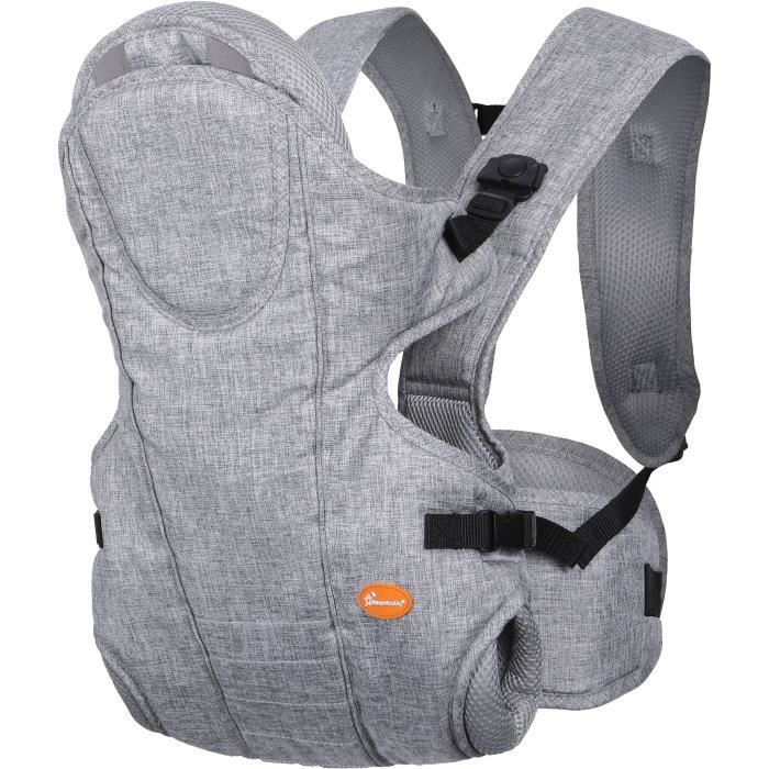 Porte-bébé - Tout Gris Physiologique Et Ergonomique Jusqu'à 20kg