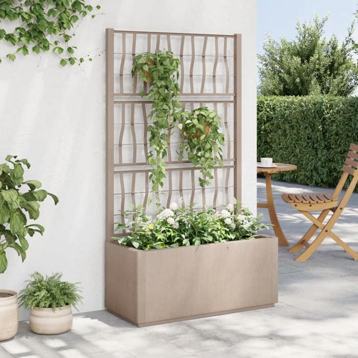 vidaXL Jardinière avec Treillis Bois de Sapin - vue 9