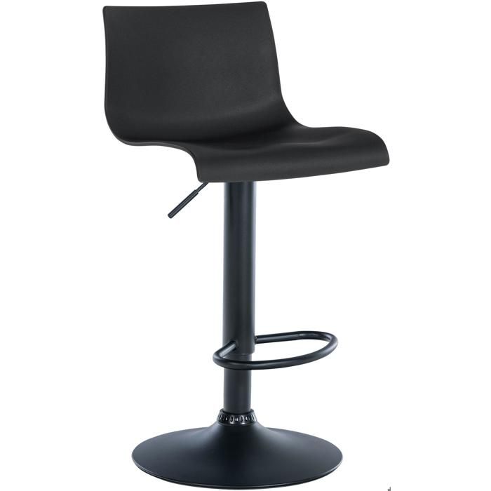 Tabouret de bar x1 design simple avec repose pieds en plastique noir pieds en metal noir 10_0004551 Tabouret de bar x1 design simple avec repose pieds en plastique noir pieds en metal noir 10_0004551