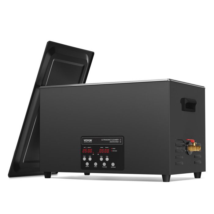 Nettoyeur à Ultrasons-VEVOR-Bac Ultrasons 600 W-Chauffage et Panier-pour Pièces Automobiles Bijoux Lunettes Labo-Noir