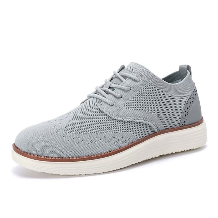 INSFITY Chaussure Casual Légèreté Homme Respirante Grande taille Comfortable Plat - Gris