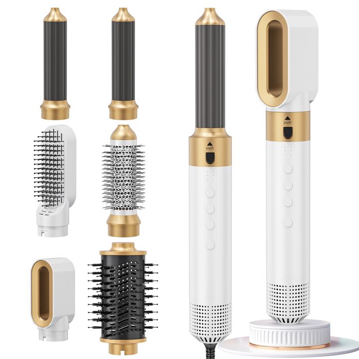 TTLIFE Airstyler 6-en-1 — Brosse sèche-cheveux ionique 1350 W 6 têtes interchangeables