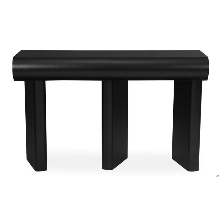 MENZZO Console design 2 tiroirs L120cm avec pieds obliques Mezade Noir
