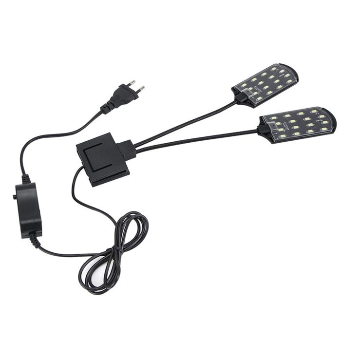 Lumière à double tête éclairage daquarium étanche à LED 220 V 15 W applique murale daquarium à double tête ultra-mince