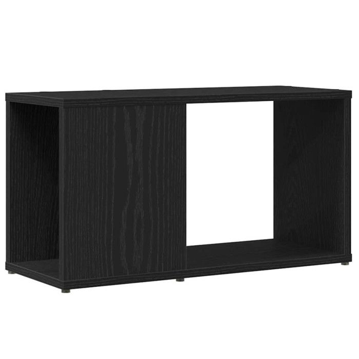 Meuble TV - Chêne noir - 60x24x32 cm - Bois dingénierie - Design contemporain