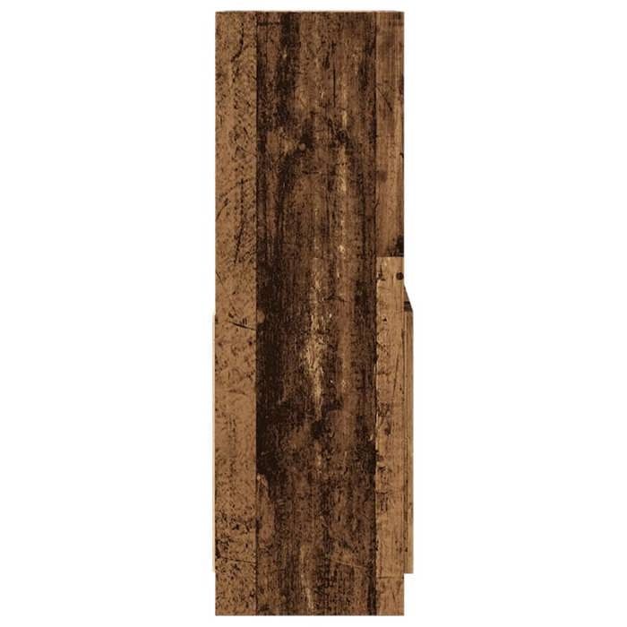 Bibliothèque SOLOMOON CHIC Buffet haut - pour salon - vieux bois 63x33x100 cm bois dingénierie BB243