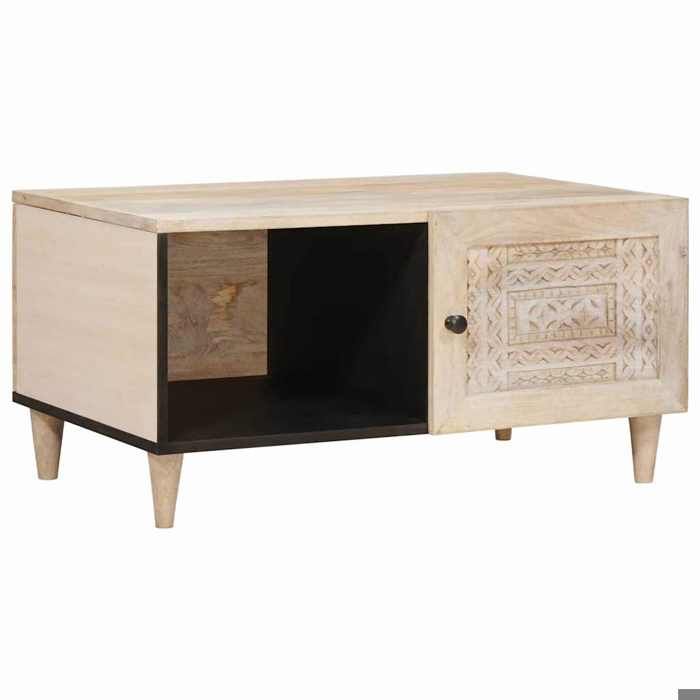 NEW 2026 Table basse(1 pc) - Table de salon - Beige 80x50x40 cm Bois dacacia massif L867