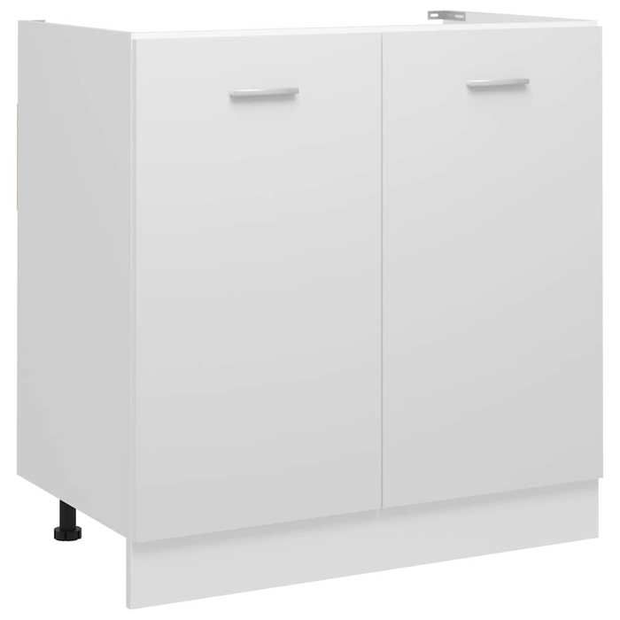 Blanc Meuble sous-évier Lyon Blanc 80x46x815 cm Bois dingénierie - Cabinet de cuisine H7803