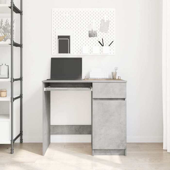 Bureau Gris Table de travail 1 personne gris béton 86x49x76 cm bois dingénierie BBB814
