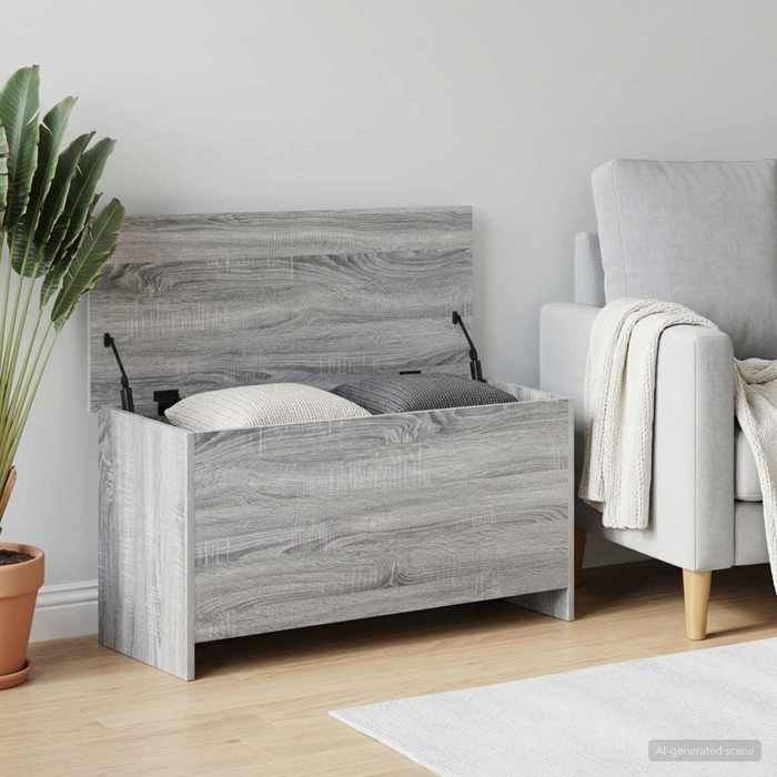 vidaXL Coffre de rangement avec stockage Sonoma gris 100 x 40 x 50 cm 8011272