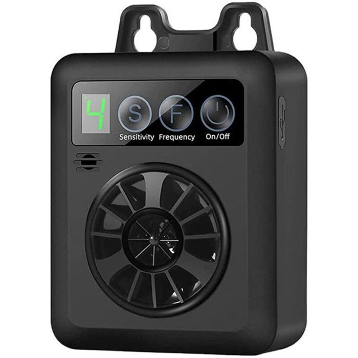 Dispositif anti-aboiement ultrasonique – Portée 50 pieds – 4 niveaux de sensibilité réglables – Rechargeable USB – IP45 étanche