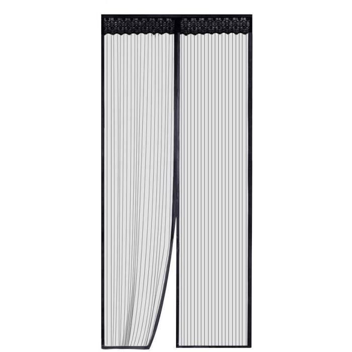 Ast rideau de porte magnétique/moustiquaire porte magnétique pour portes fenêtres anti moustiques mouches - Aueq - noir 210*90cm