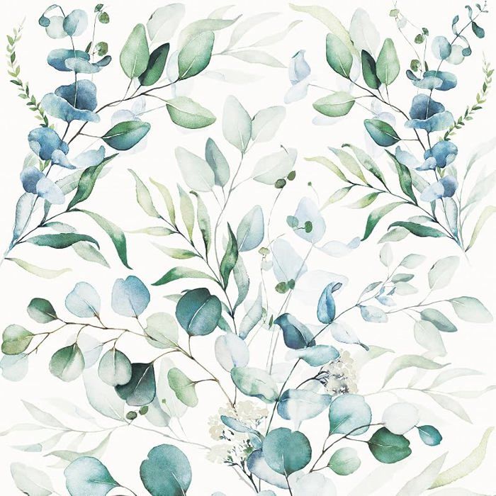 Papier Peint Feuille Vert 44 x 300cm Papier Peint Adhesif Mural Vert et Bnc Feuille eucalyptus 44 x 300 cm Qz002a QZ00 PAPIER PEINT