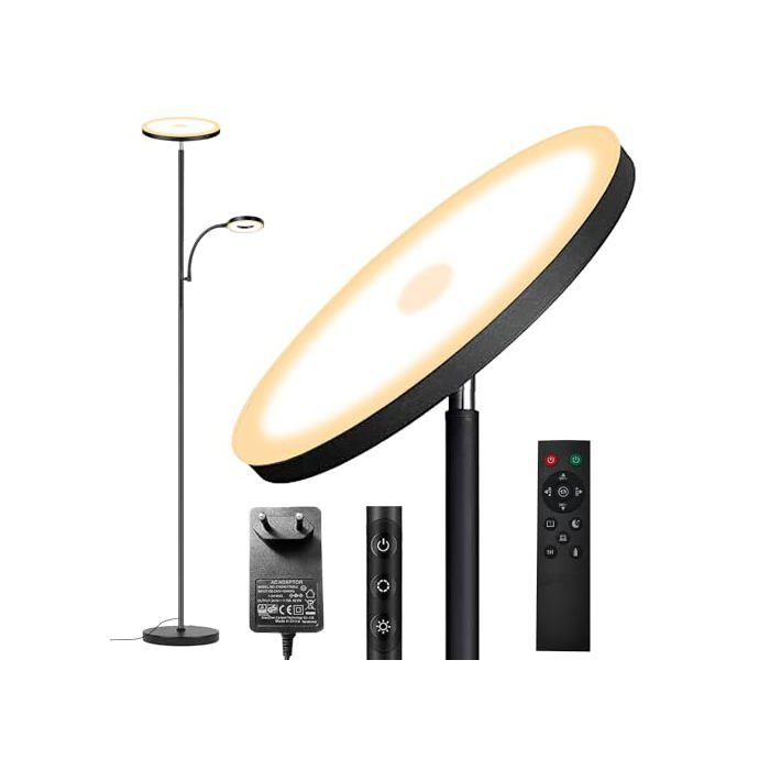 Lampadaire sur pied - GENERIQUE - 42W 4500LM - Dimmable 2700–6500K - Télécommande & Tactile - Liseuse intégrée