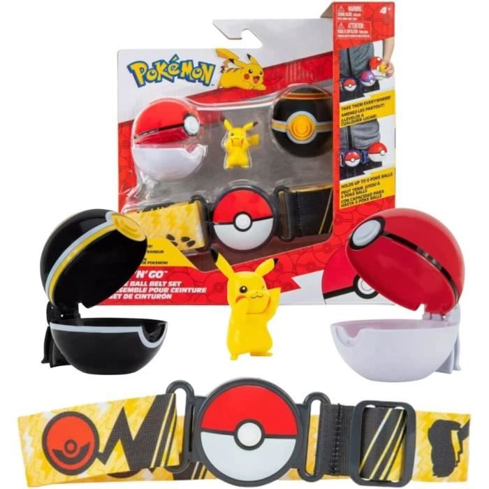 Pokemon Ceinture Clip N Go Set Pikachu Pokeball Contient 1