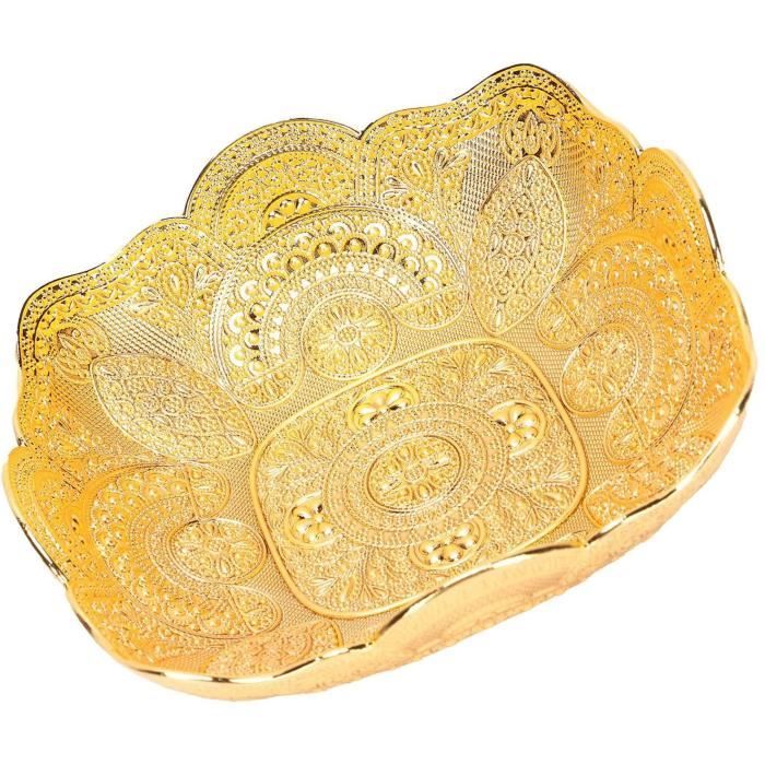 Xnferty Or Bol à Fruits Temple Offrande Assiette Plateau à Fruits Style