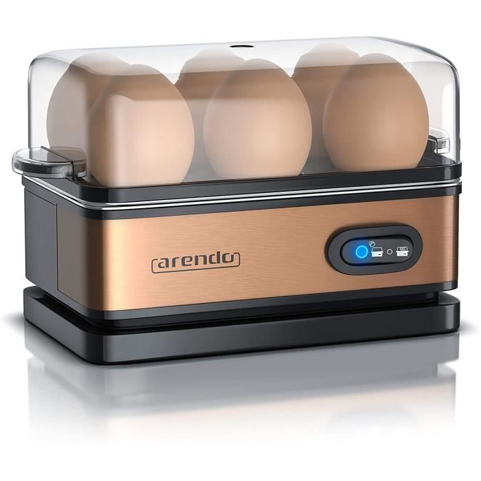 Arendo – Cuiseur à œufs avec fonction maintien au chaud - 1 à 6 œufs - Dur,  mollet ou