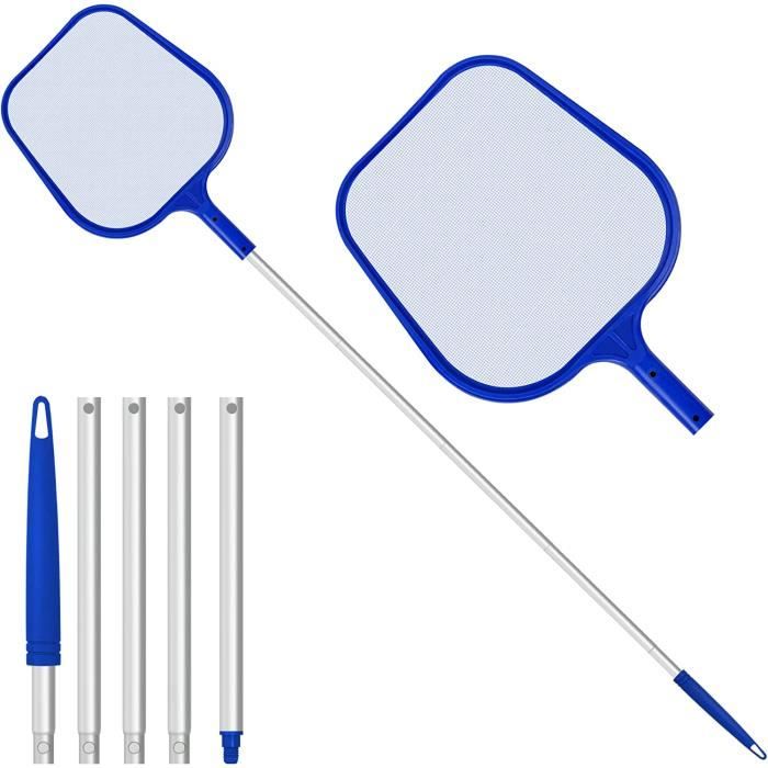 Épuisette Télescopique VINTORKY 132 Cm Pour Piscine - Filet Plastique Aluminium Pour Débris Et Feuilles