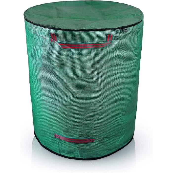 2 Sacs à Déchets Jardin 272 L - Poignées Renforcées, Matière PP 150gsm - Pour Feuilles, Herbe, Débris - Réutilisables