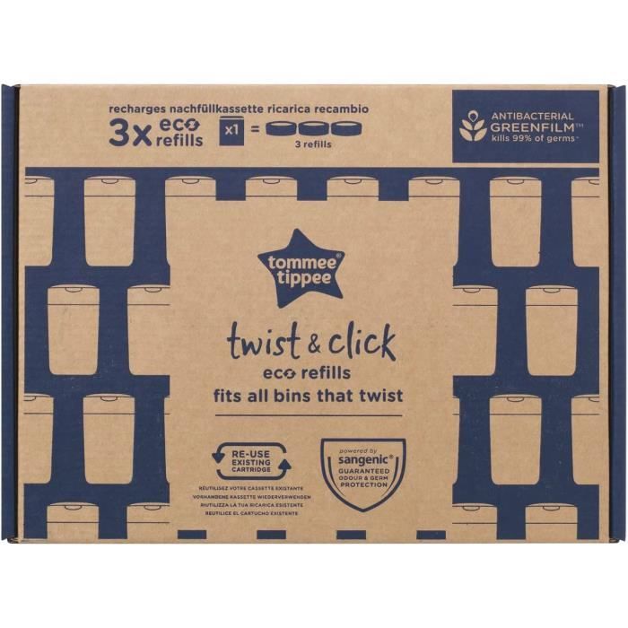 Tommee Tippee Multipack recharges Twist et Clic - Sangenic - lot de 3 :  : Bébé et Puériculture