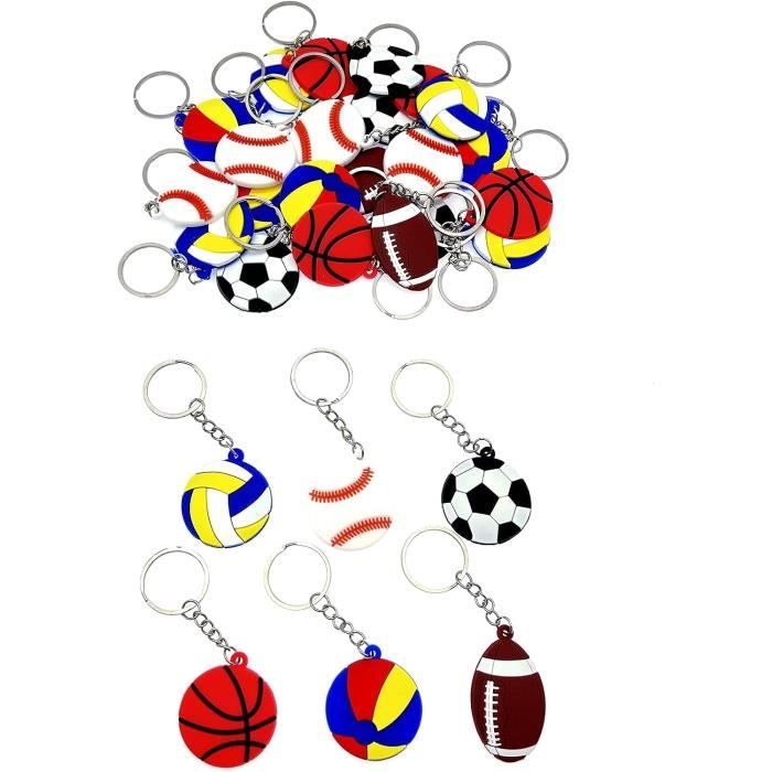 TOGEVAL Lot de 4 porte-clés en forme de ballon de volley-ball pour sac, accessoire de sport, décoration, Multicolore TOGEVAL Lot de 4 porte-clés en forme de ballon de volley-ball pour sac, accessoire de sport, décoration, Multicolore