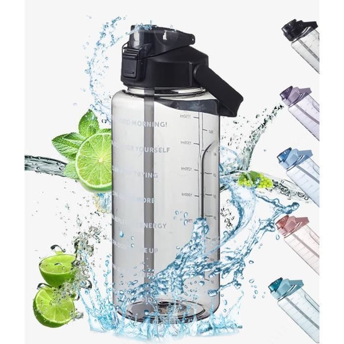 Gourde,Bouteille d'eau de motivation 1L 4 couleurs, avec marqueur de Gourde,Bouteille d'eau de motivation 1L 4 couleurs, avec marqueur de