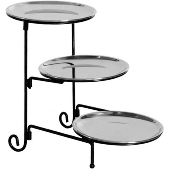 LepoHome Corbeille à Fruits En Céramique 3 Niveaux - Bol Service Avec Support Métal Doré - Élégant Pour Cuisine Et Table