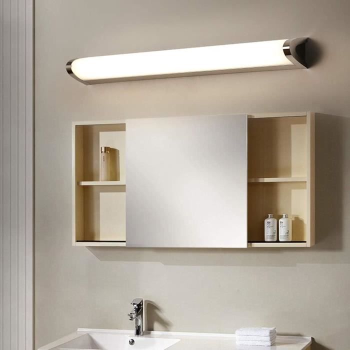 Lampe Miroir LED Salle De Bain 40cm - 9W 1100LM Blanc Froid 6500K - IP40 Noir - Rotative 240°