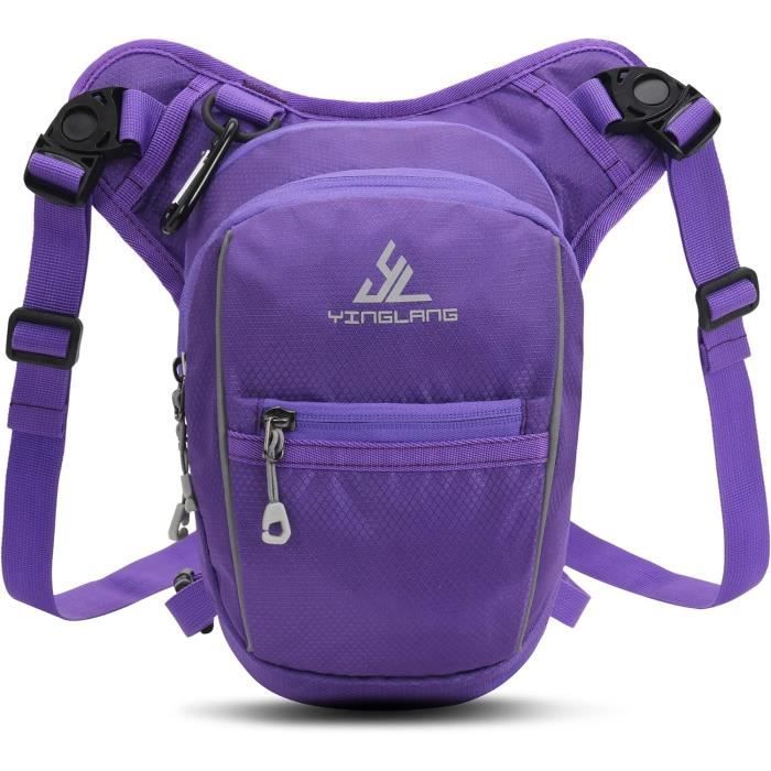 Sac Banane Grande Capacité AHR Quality - Pour Moto, Randonnée - 3 Poches - Double Fixation Taille/Jambe - Noir