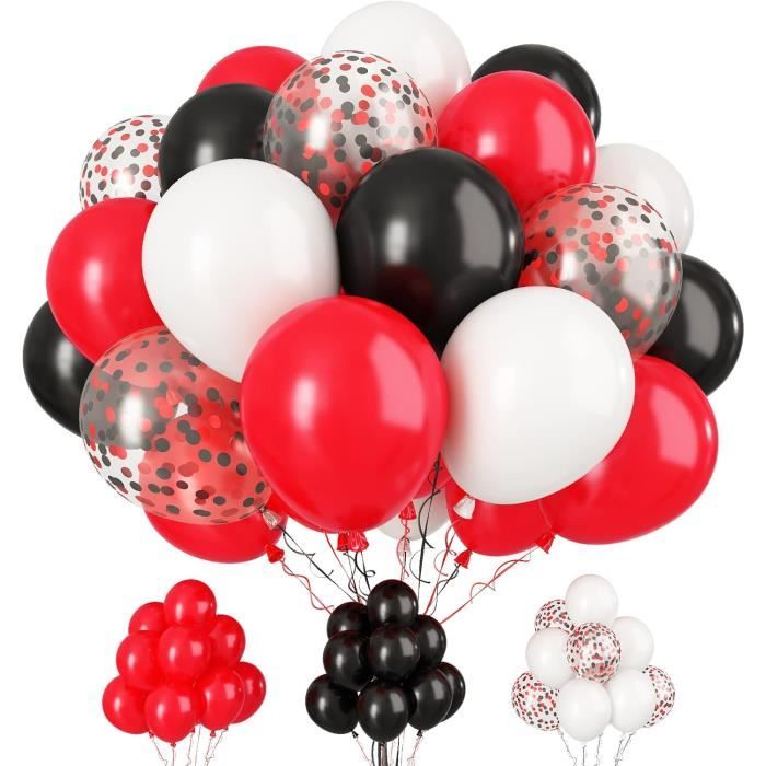 Rouge Noir Blanc Hélium Ballons Casion Poker Couleur Thème Birthday Fête  Décor