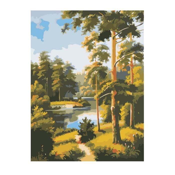 Bricolage paysage peinture par numéro kit acrylique peinture à l'huile sur  toile décor à la maison - Achat / Vente peinture a l'huile 1 ensemble de  peinture à - Cdiscount