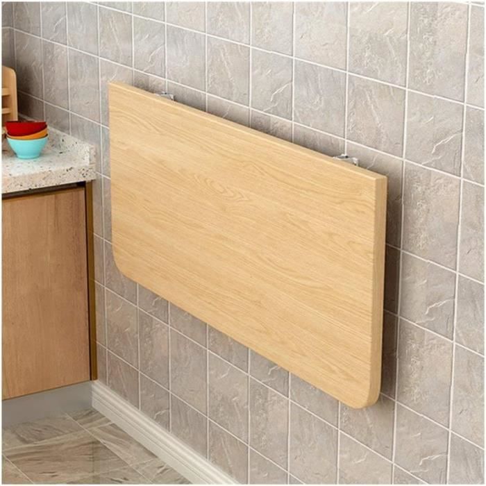 Table Murale Pliante En Bois Massif 70x40 Cm - Bureau, Table à Manger, Support D'ordinateur - Design Compact Et Stable