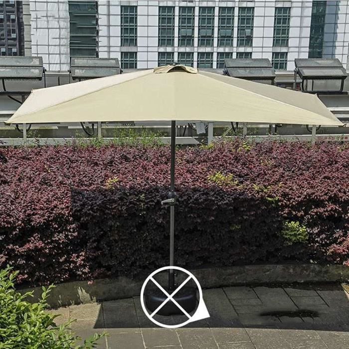 Parasol De Jardin 300 Ou 350 Cm Avec LED Solaires - Protection UV 40+, Manivelle, Aluminium, Tissu Polyester