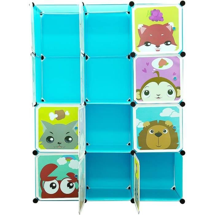 Armoire Plastique Pliable Avec Portes Magnétiques - 6 Compartiments, Tringle à Vêtements, Rangement Chambre Ou Dressing - 4